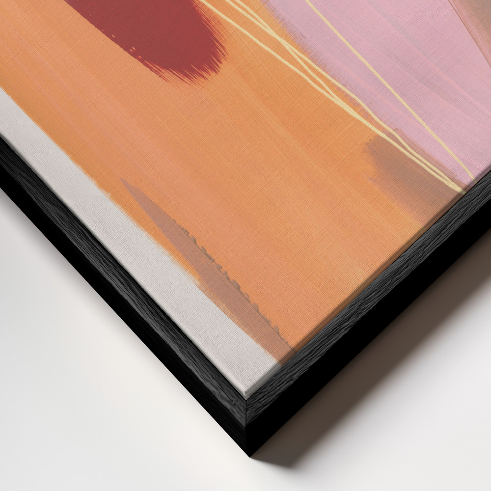 Canvas schilderi - Abstract Brush Strokes 125 frame close-up - zwart frame