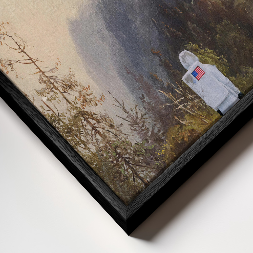 Canvas print - Missed the Shuttle frame close up - black frame