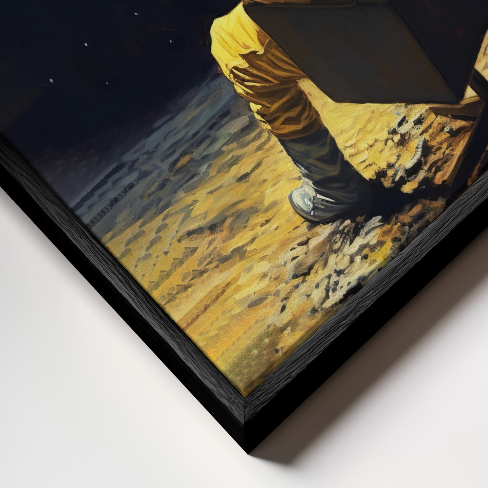 Canvas print - Moon Break frame close up - black frame