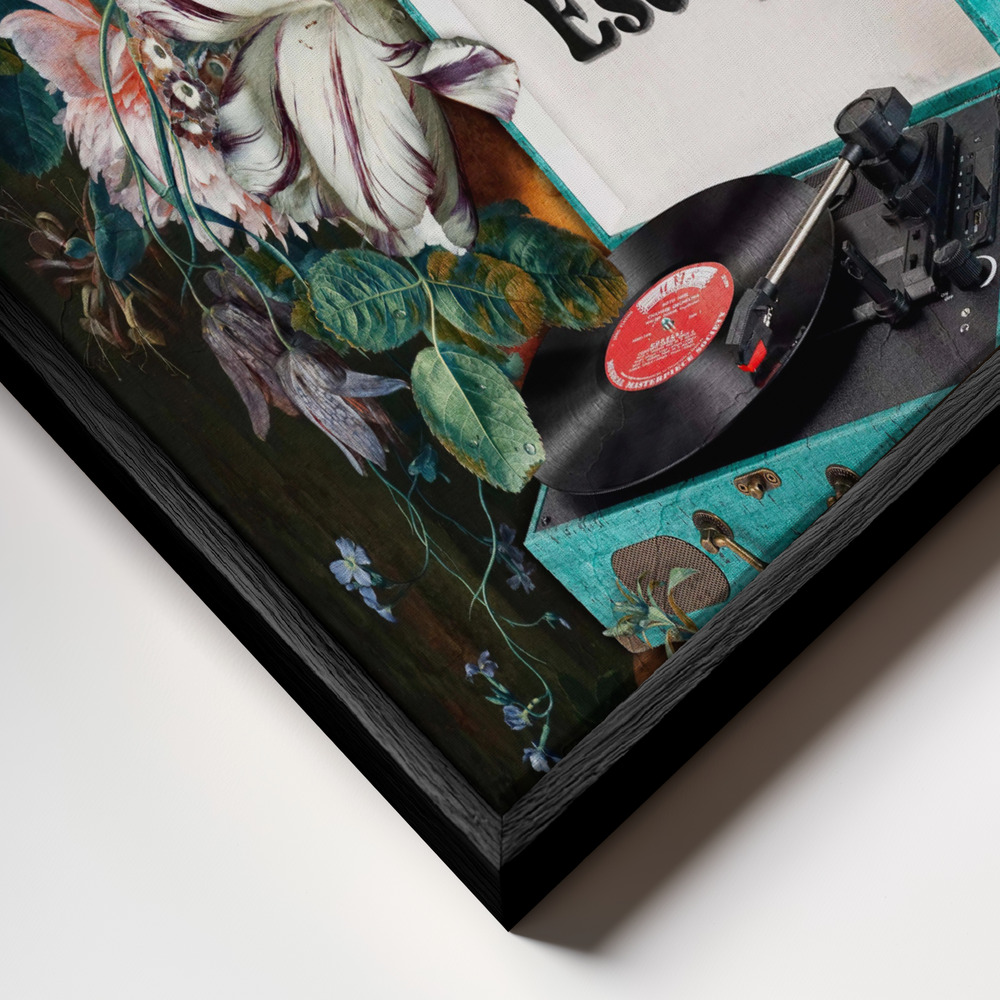 Canvas print - Music Escape frame close up - black frame