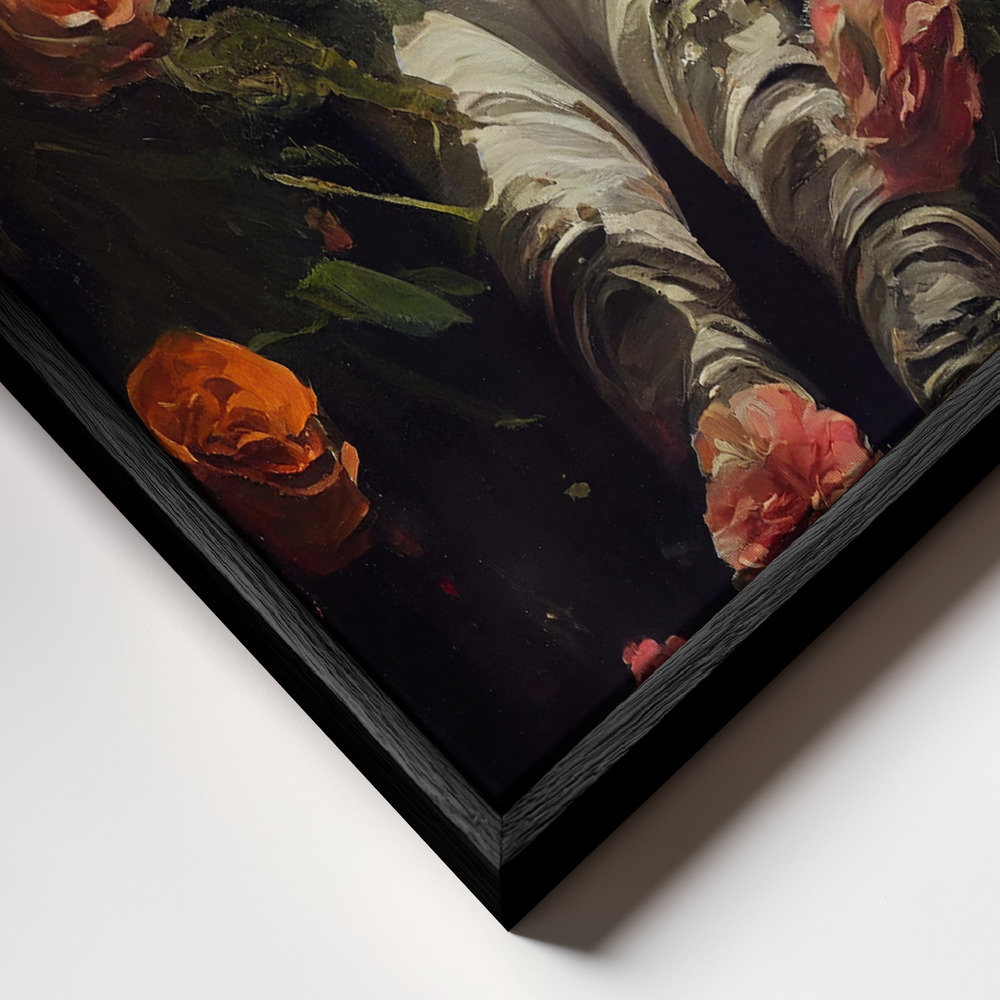 Canvas print - My Space Garden frame close up - black frame