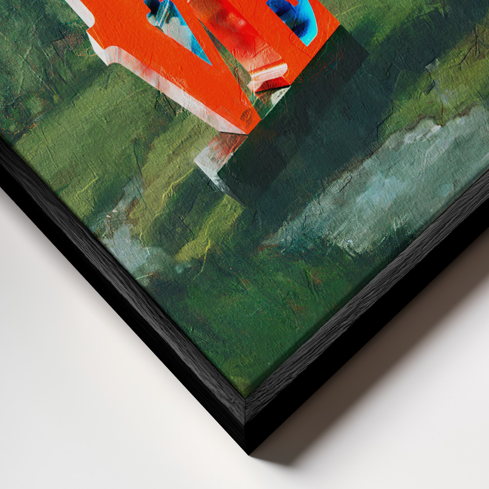 Canvas taulu - The Love Found kehys lähikuvassa - musta kehys