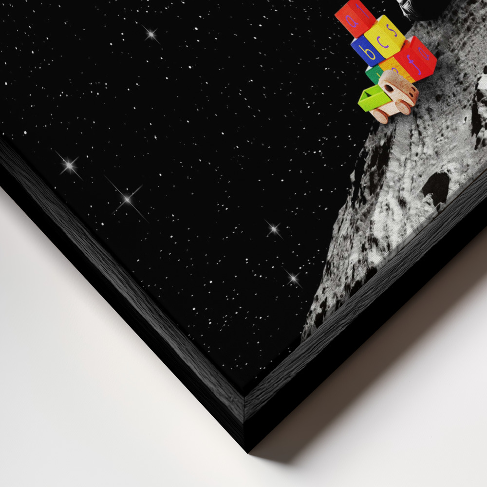 Canvas print - Together From the Moon frame close up - black frame
