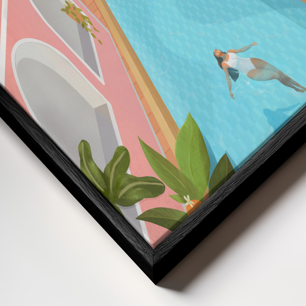 Toile - Summer Zen cadre en gros plan - cadre noir
