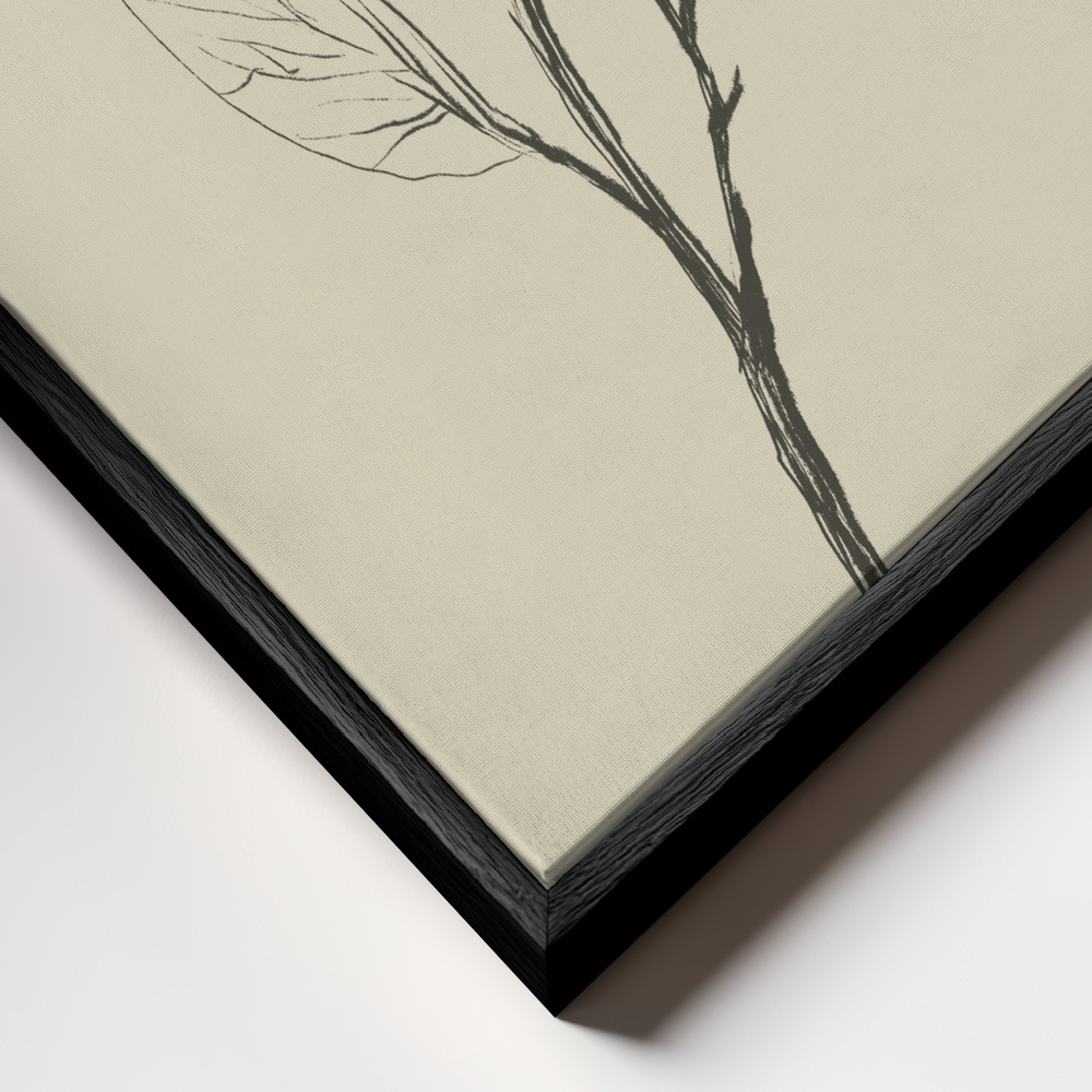 Canvas schilderi - Floral 2 frame close-up - zwart frame