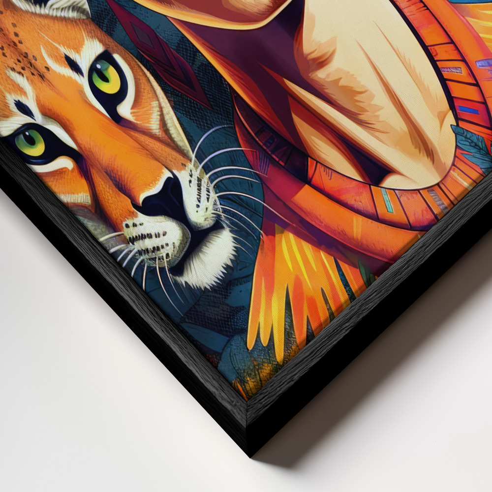 Canvas print - Frida Portrait 13 frame close up - black frame