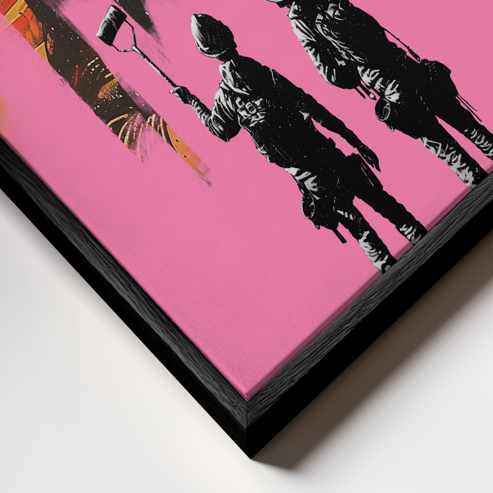 Canvas print - Pink Monalisa frame close up - black frame