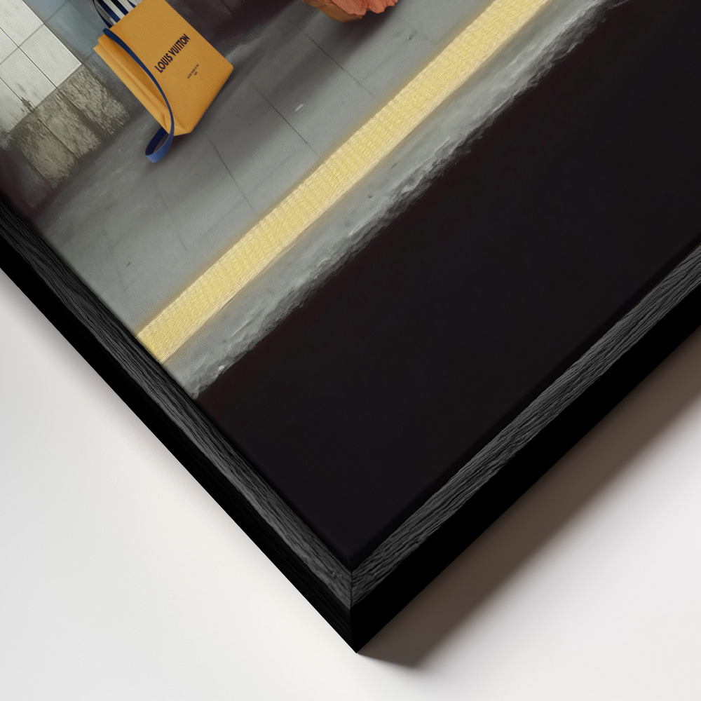 Canvas taulu - The Art of Waiting kehys lähikuvassa - musta kehys