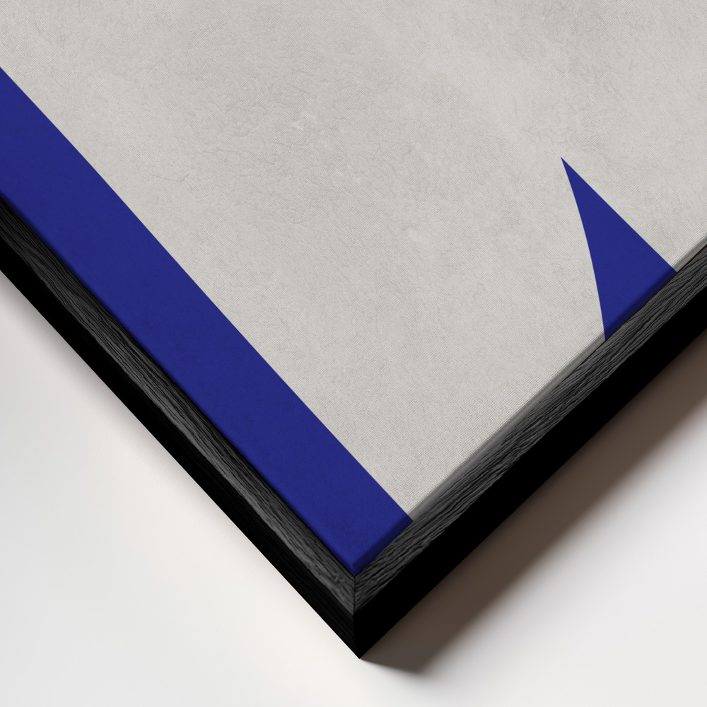 Canvas schilderi - Blue and white art 2 frame close-up - zwart frame
