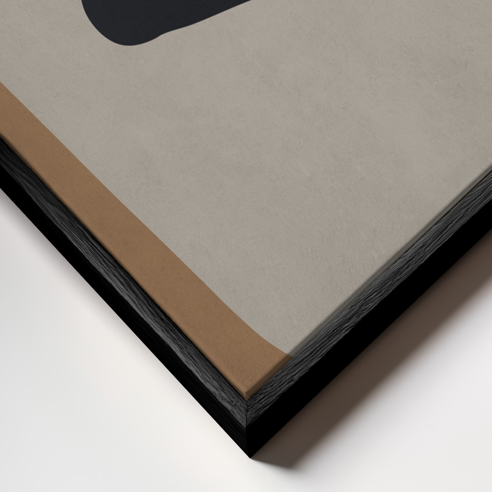Canvas schilderi - Brown and black art 3 frame close-up - zwart frame