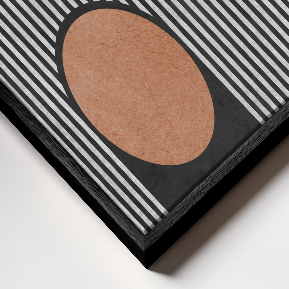 Canvas schilderi - Circles on black background 2 frame close-up - zwart frame