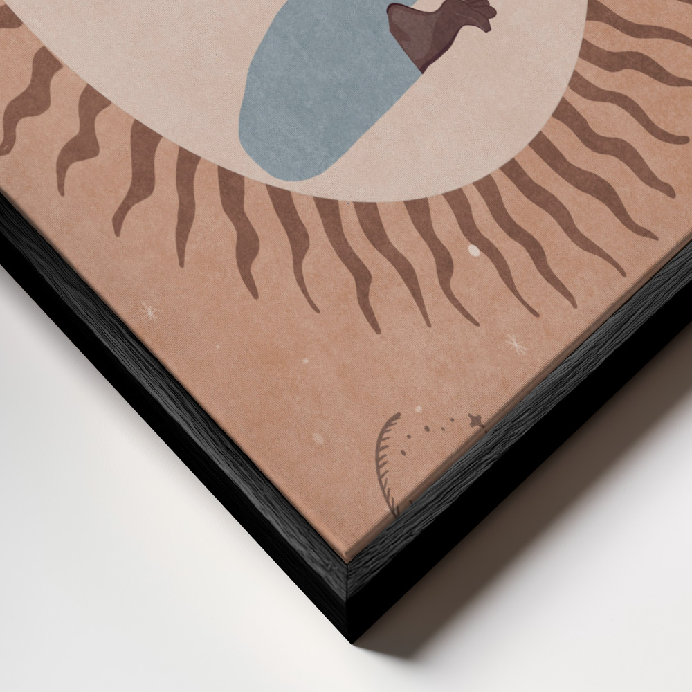 Canvas print - Energized Tranquility frame close up - black frame