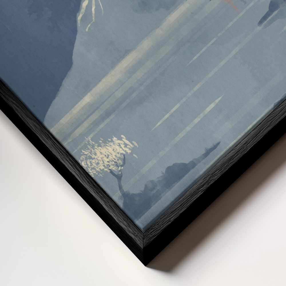 Toile - Crimson Leaves, Silent Steps cadre en gros plan - cadre noir