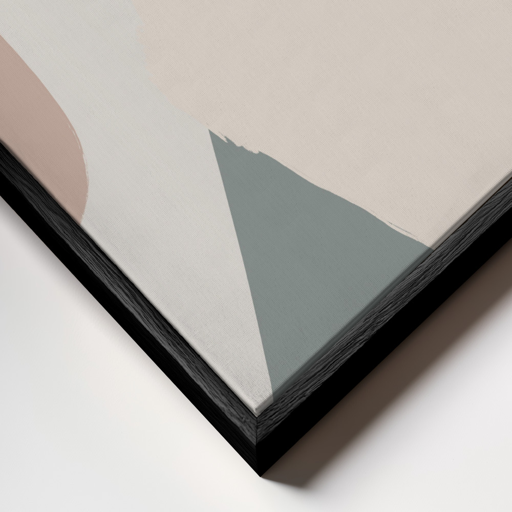 Canvas schilderi - Soothing Beige Abstract frame close-up - zwart frame
