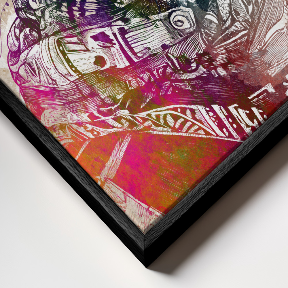 Canvas print - Frida portrait frame close up - black frame