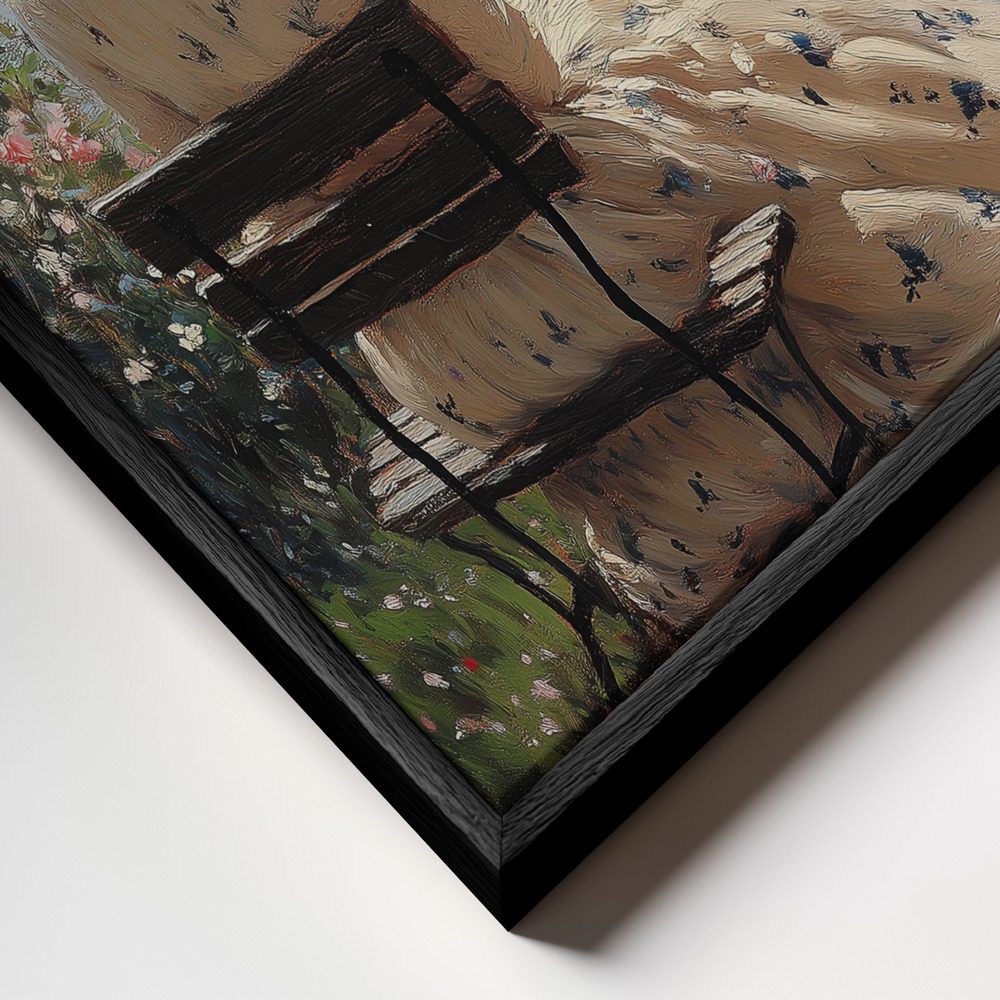 Canvas print - Tranquil Waterside frame close up - black frame