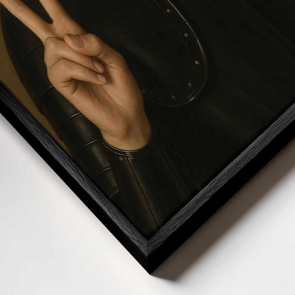 Canvas print - Playful Victory frame close up - black frame