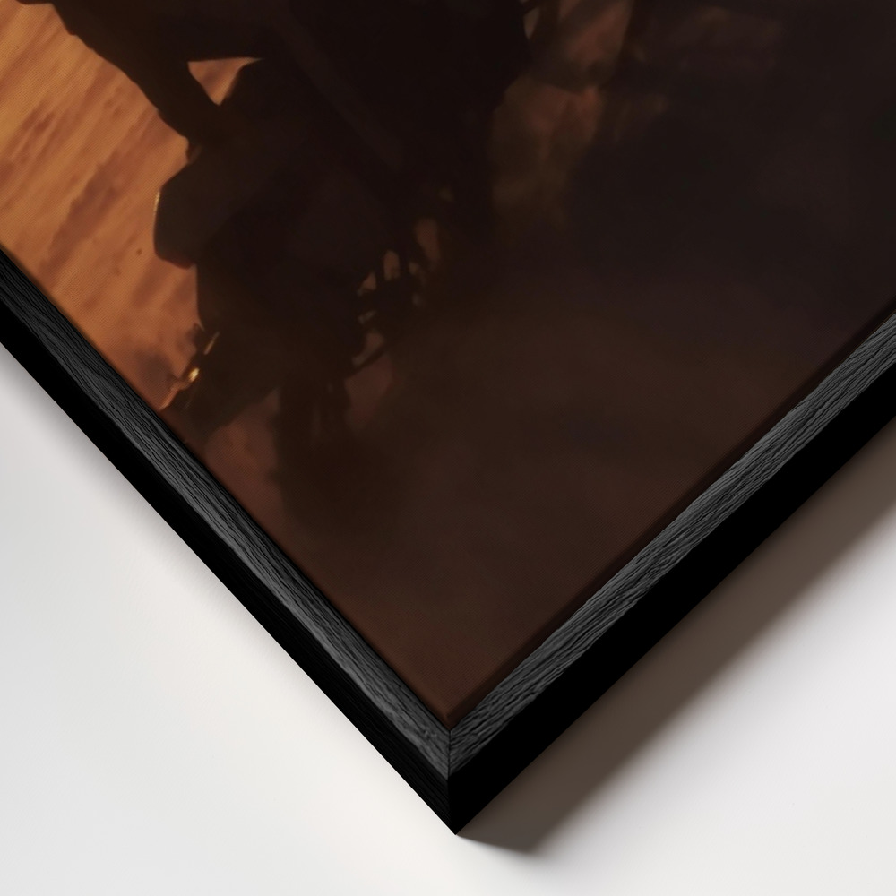 Canvastavla Land of fire and ice - Tavla ram närbild - svart ram