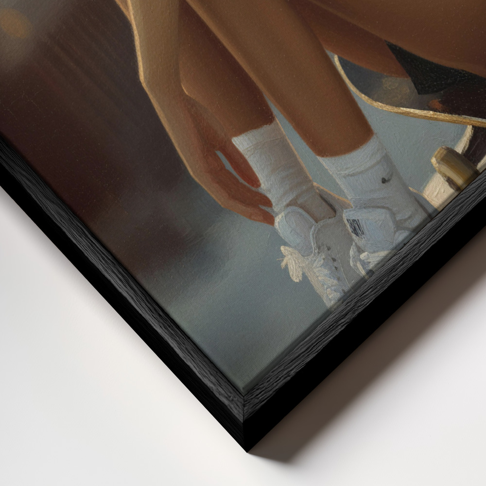 Canvas print - Sunset Pearl frame close up - black frame