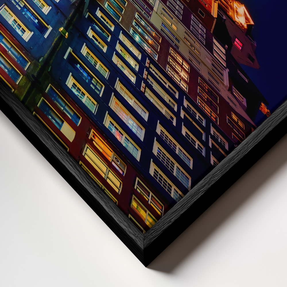 Leinwandbild - Amsterdam rahmen Nahaufnahme - schwarzer Rahmen