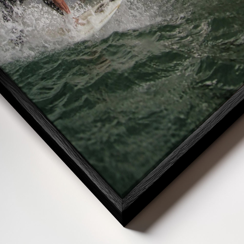 Toile - Apocalyptic Surfer cadre en gros plan - cadre noir