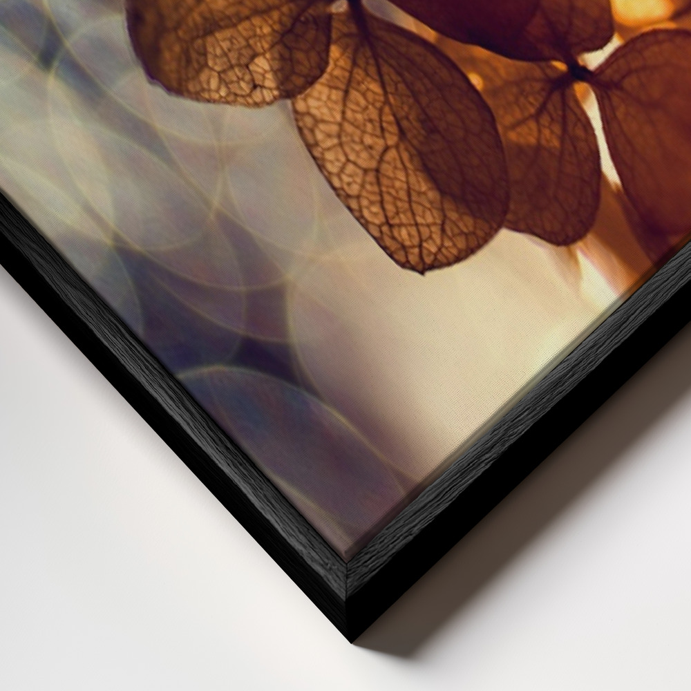Canvas print - Bokeh Blossoms Twilight frame close up - black frame