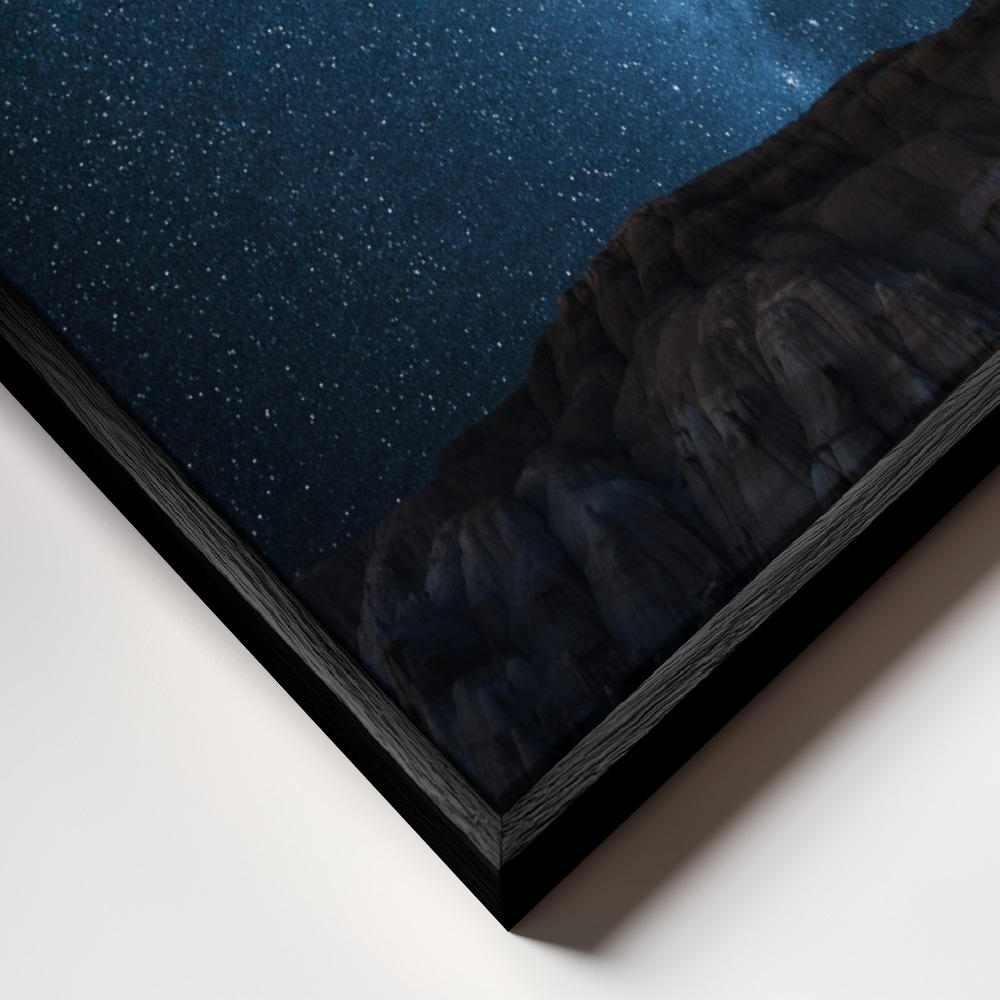 Canvas schilderi - The Sky is my Blanket frame close-up - zwart frame