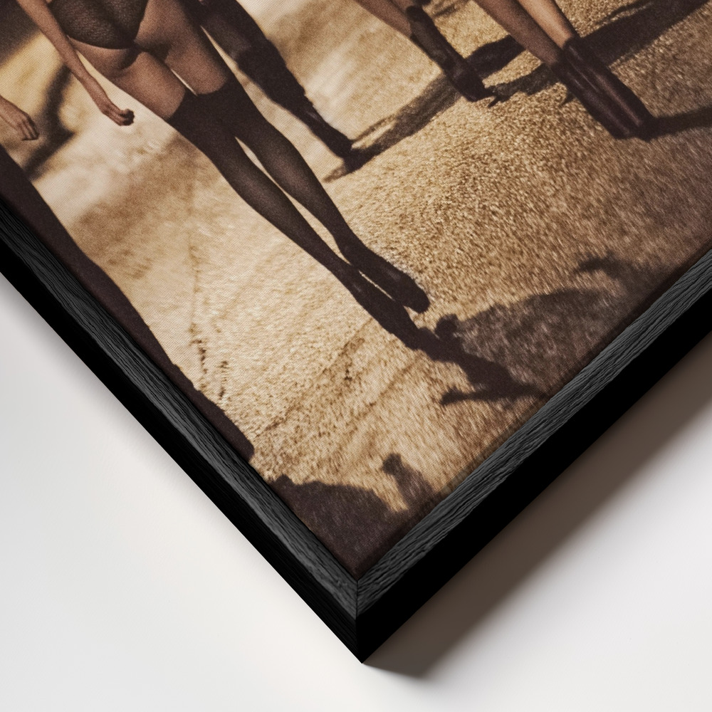 Canvas schilderi - STREET WOMEN frame close-up - zwart frame