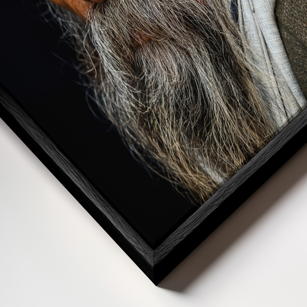 Toile - Portrait of a Sadhu... cadre en gros plan - cadre noir
