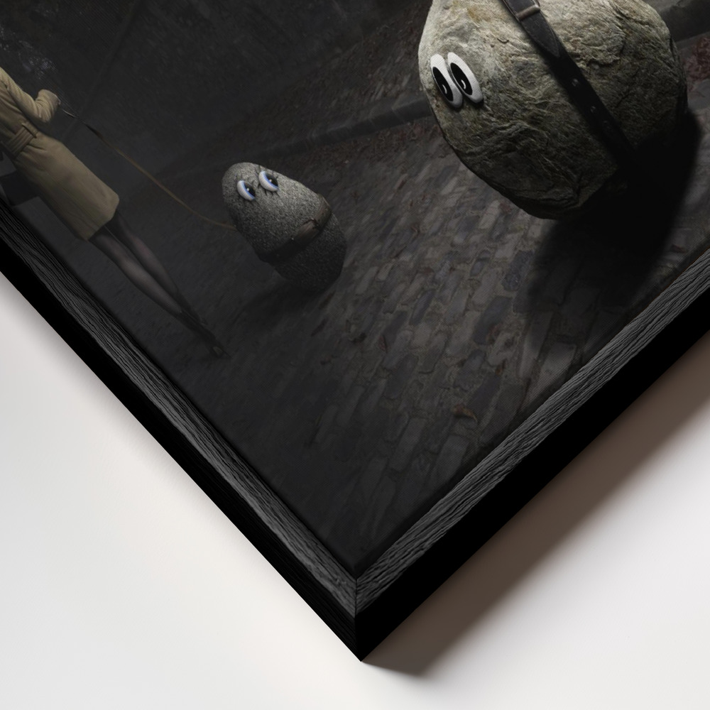 Canvas schilderi - Rocks Have Feelings Too frame close-up - zwart frame