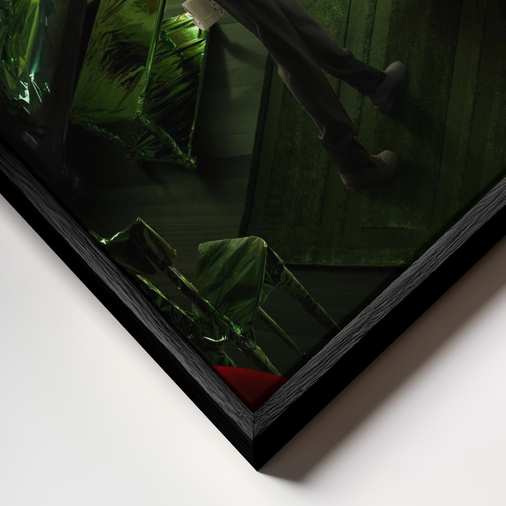 Canvas schilderi - Christmas Madness frame close-up - zwart frame