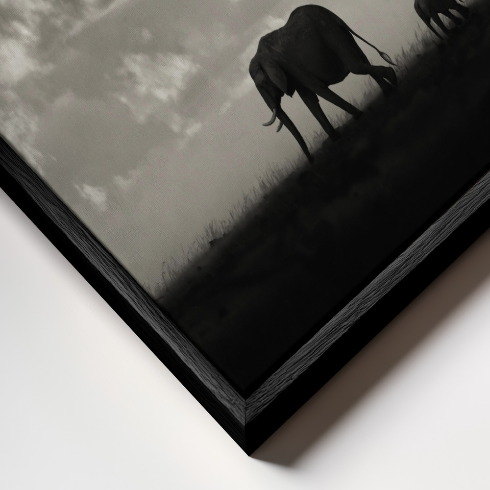 Toile - Silhouettes of Mara cadre en gros plan - cadre noir