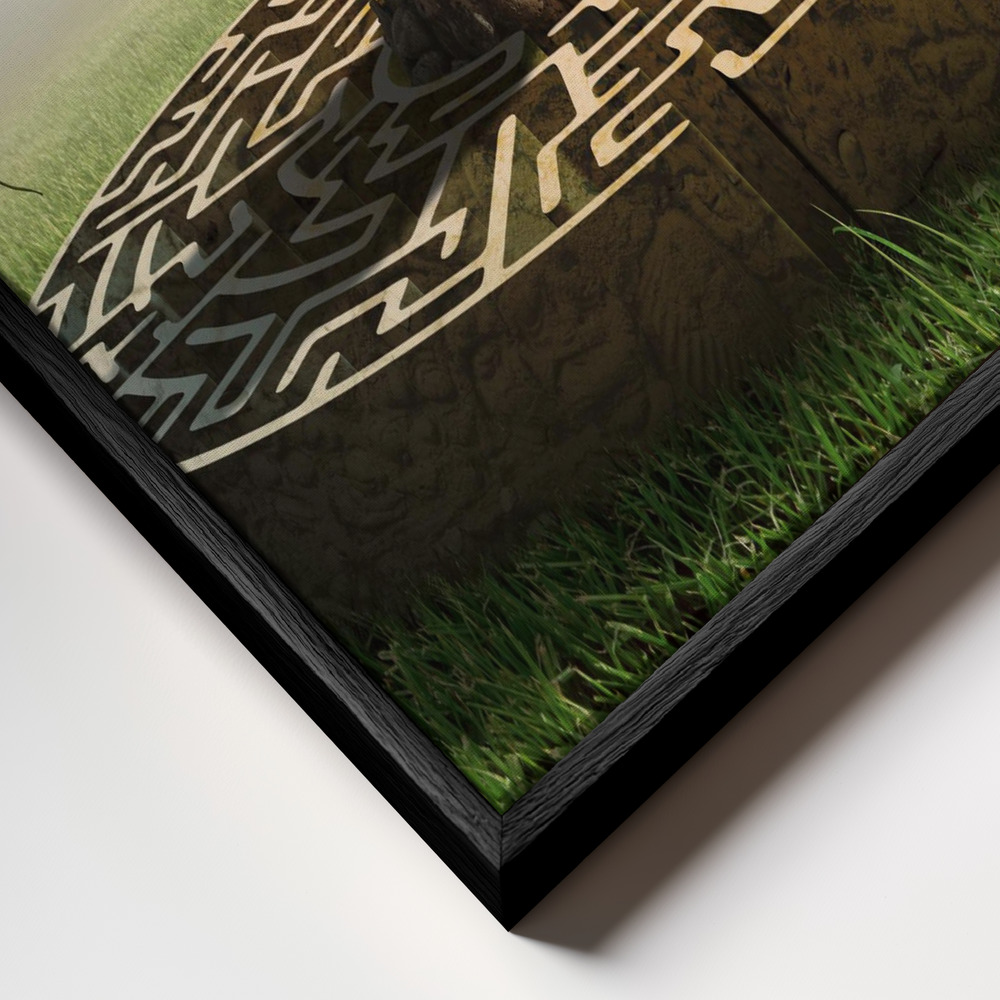 Canvas schilderi - Labyrinth frame close-up - zwart frame