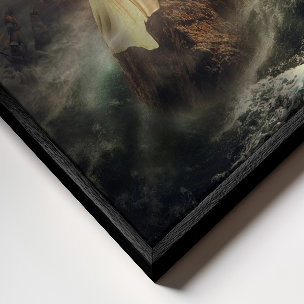 Canvas schilderi - Rhythm of the storms frame close-up - zwart frame