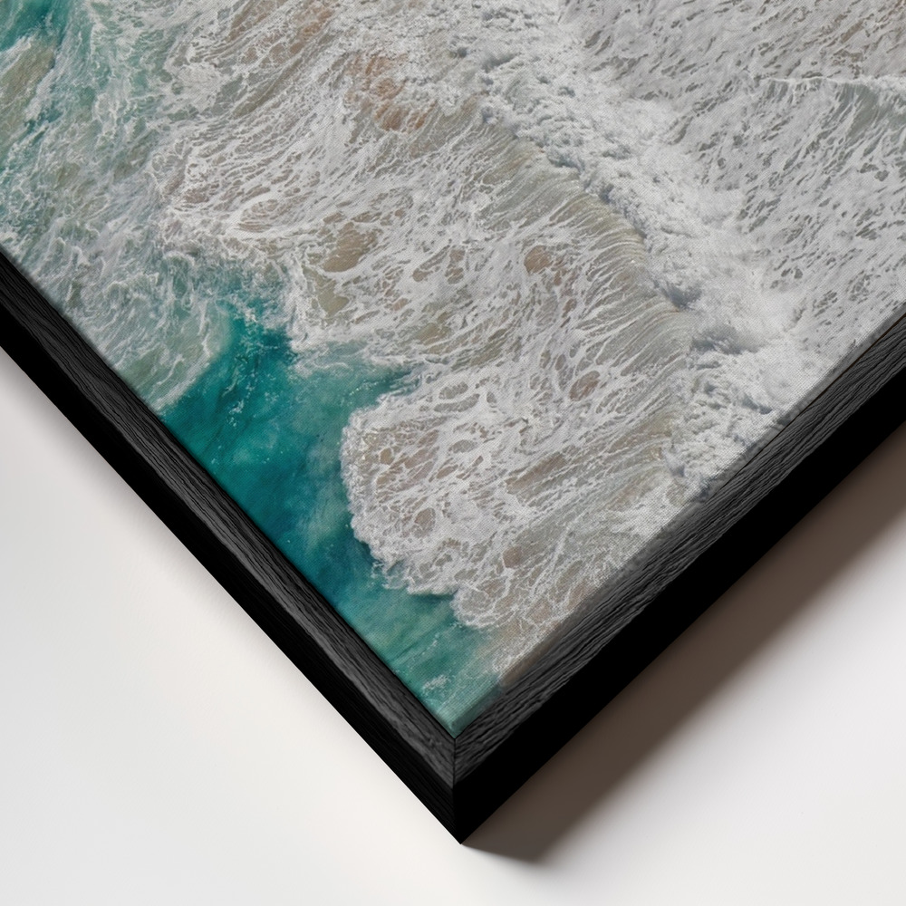 Canvas schilderi - Where the Ocean Ends... frame close-up - zwart frame