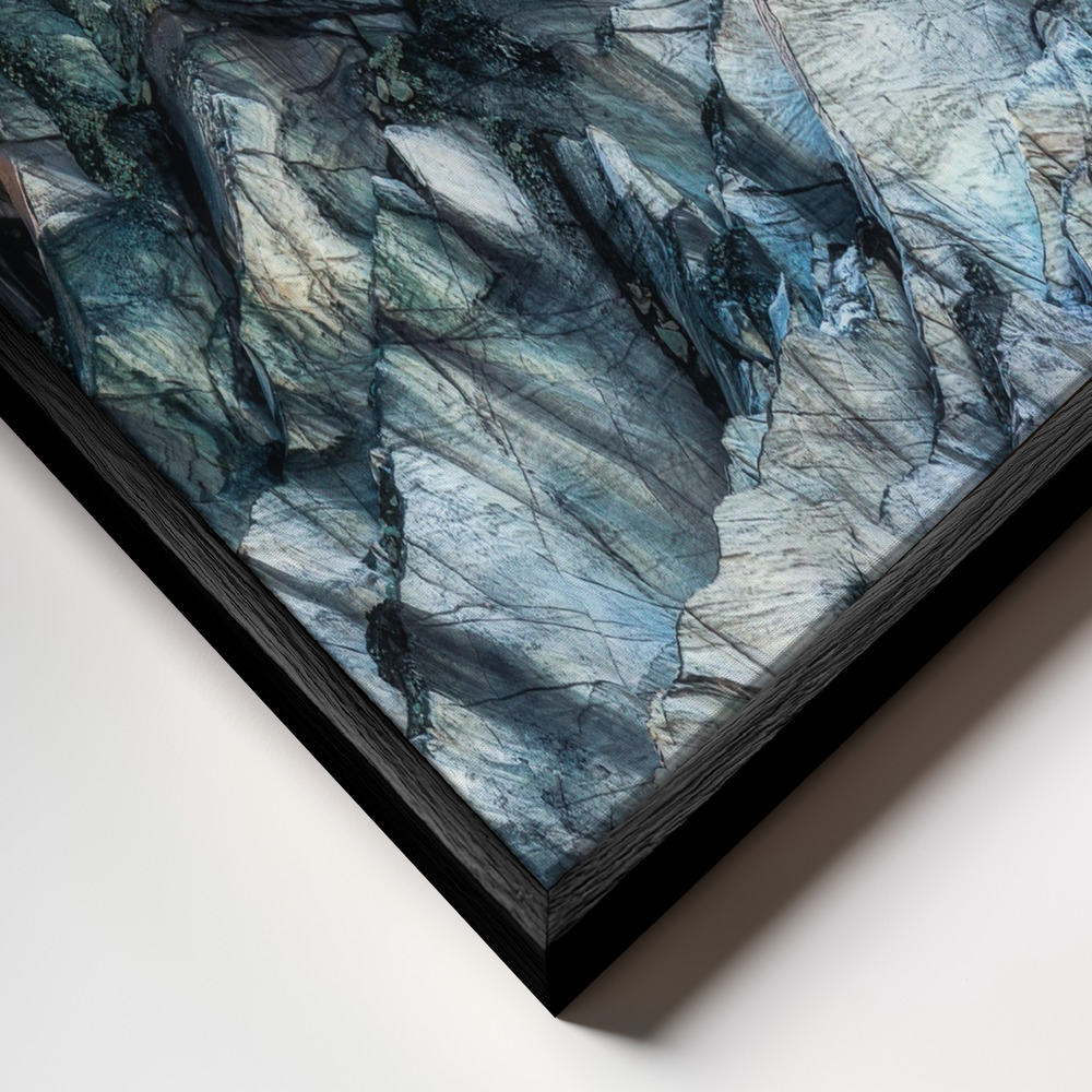 Toile - ICE Texture in Hopper Glacier cadre en gros plan - cadre noir