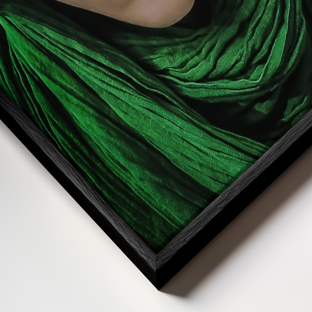 Toile - Green Boy cadre en gros plan - cadre noir