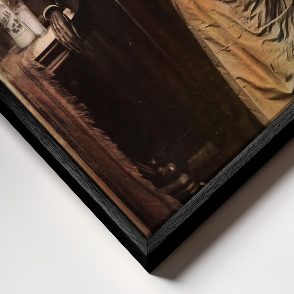 Canvas schilderi - Cat Couple frame close-up - zwart frame