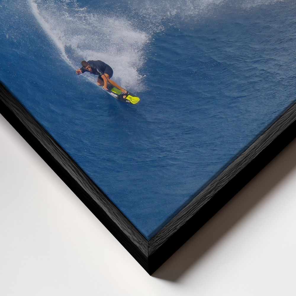 Toile - Surfing Jaws cadre en gros plan - cadre noir