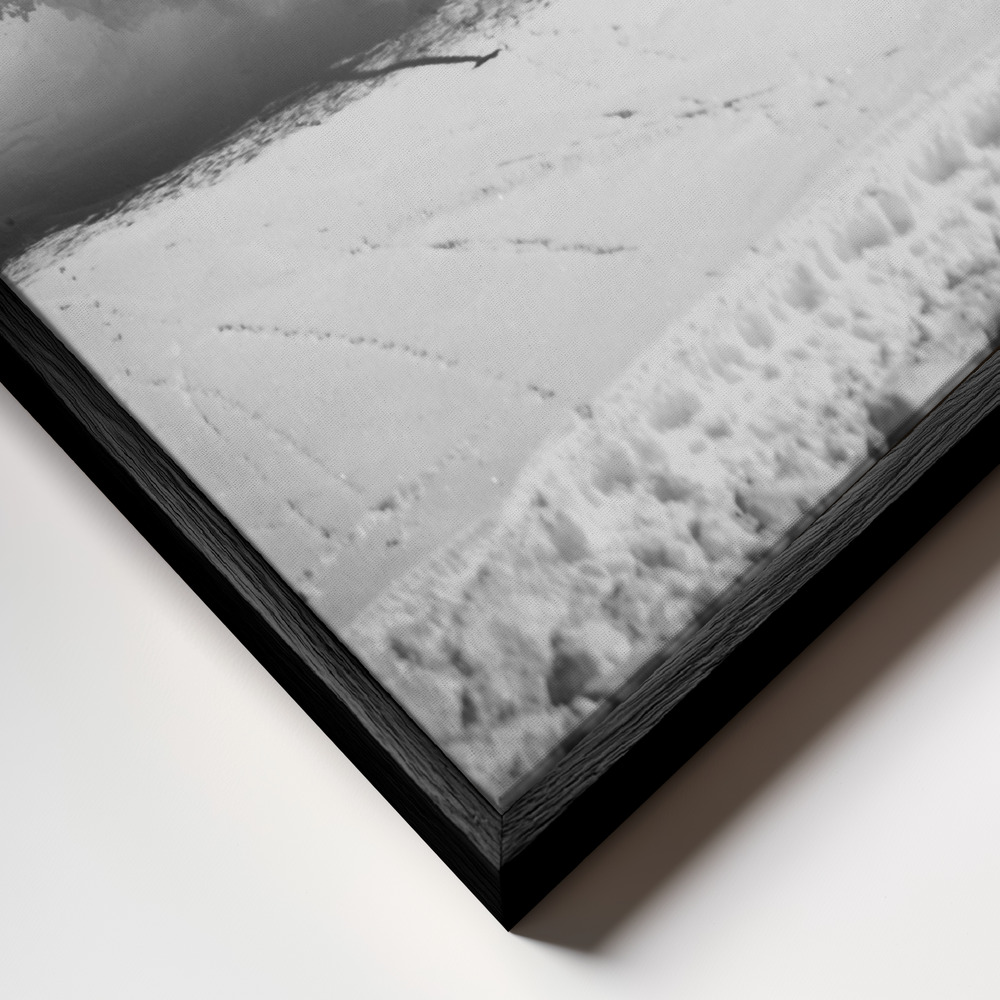 Canvas schilderi - Henri making a powder turn... frame close-up - zwart frame