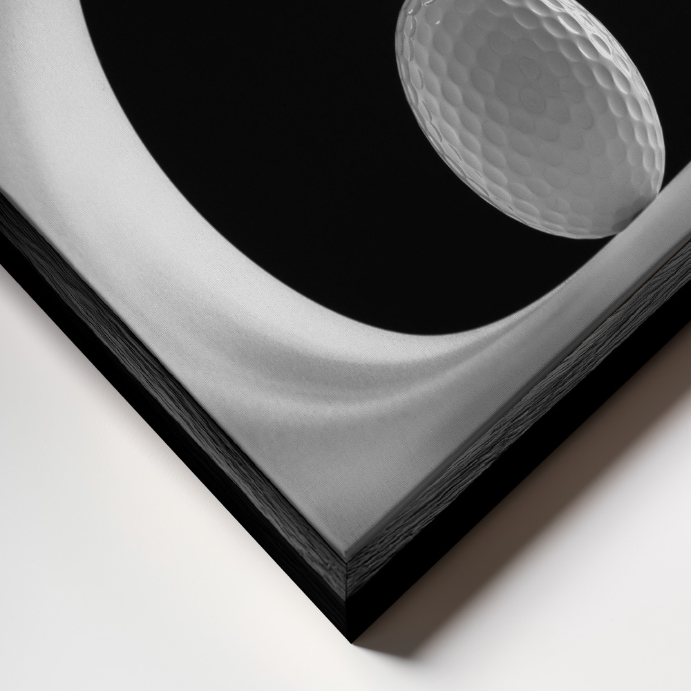 Canvas print - GOLF BALL frame close up - black frame