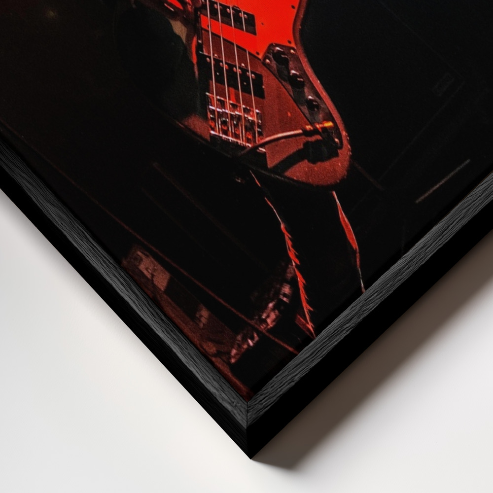 Canvas print - Bass Player frame close up - black frame