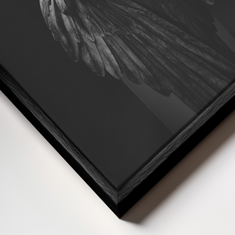 Canvas print - Angel frame close up - black frame