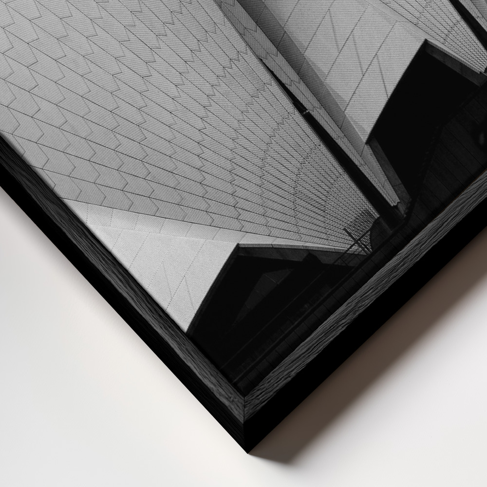 Canvas schilderi - Opera house Sydney frame close-up - zwart frame