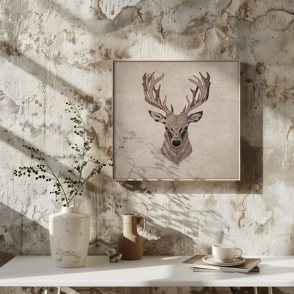 Poster - Majestic Stag Profile square poster interior 3