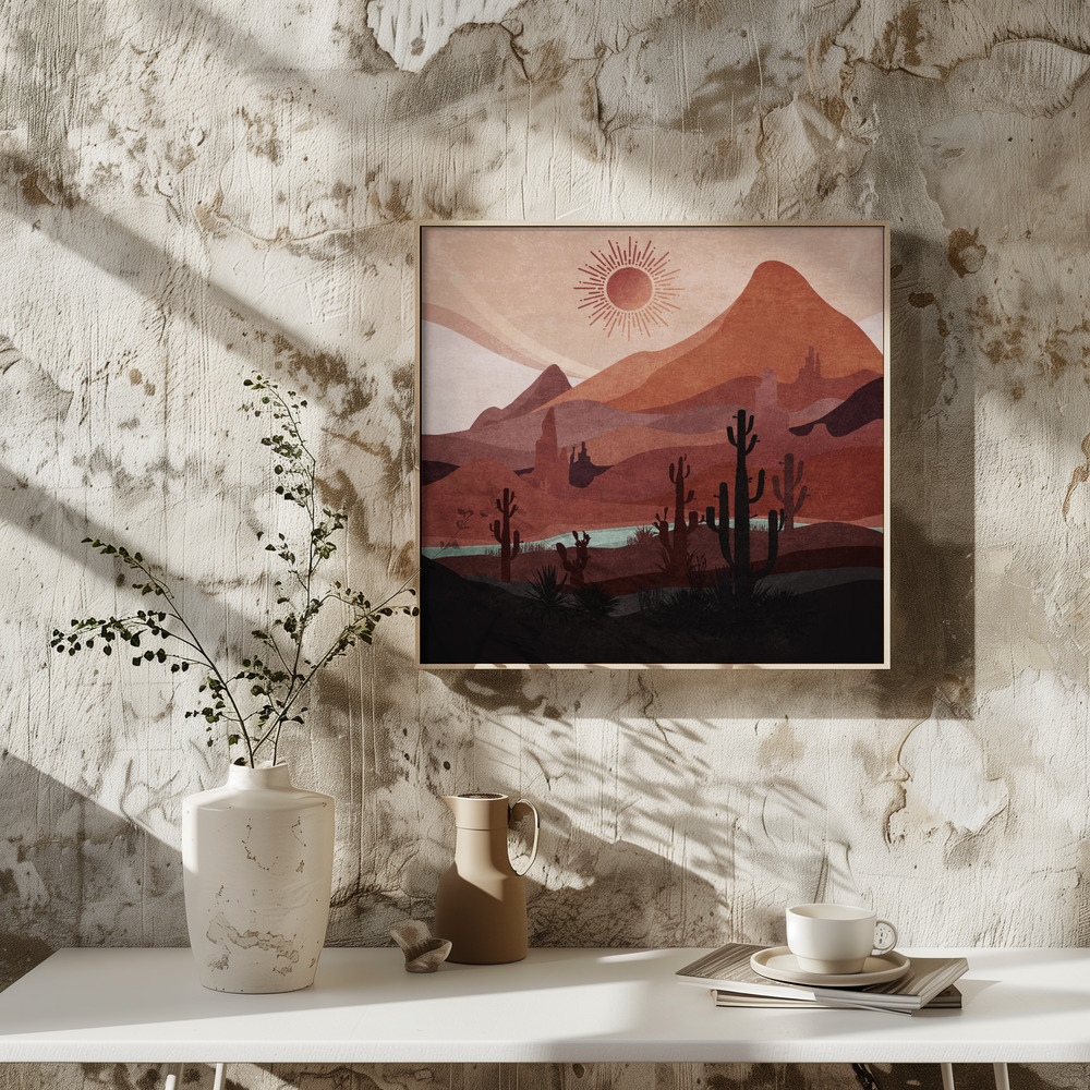 Poster - Desert Sunscape square poster interior 3