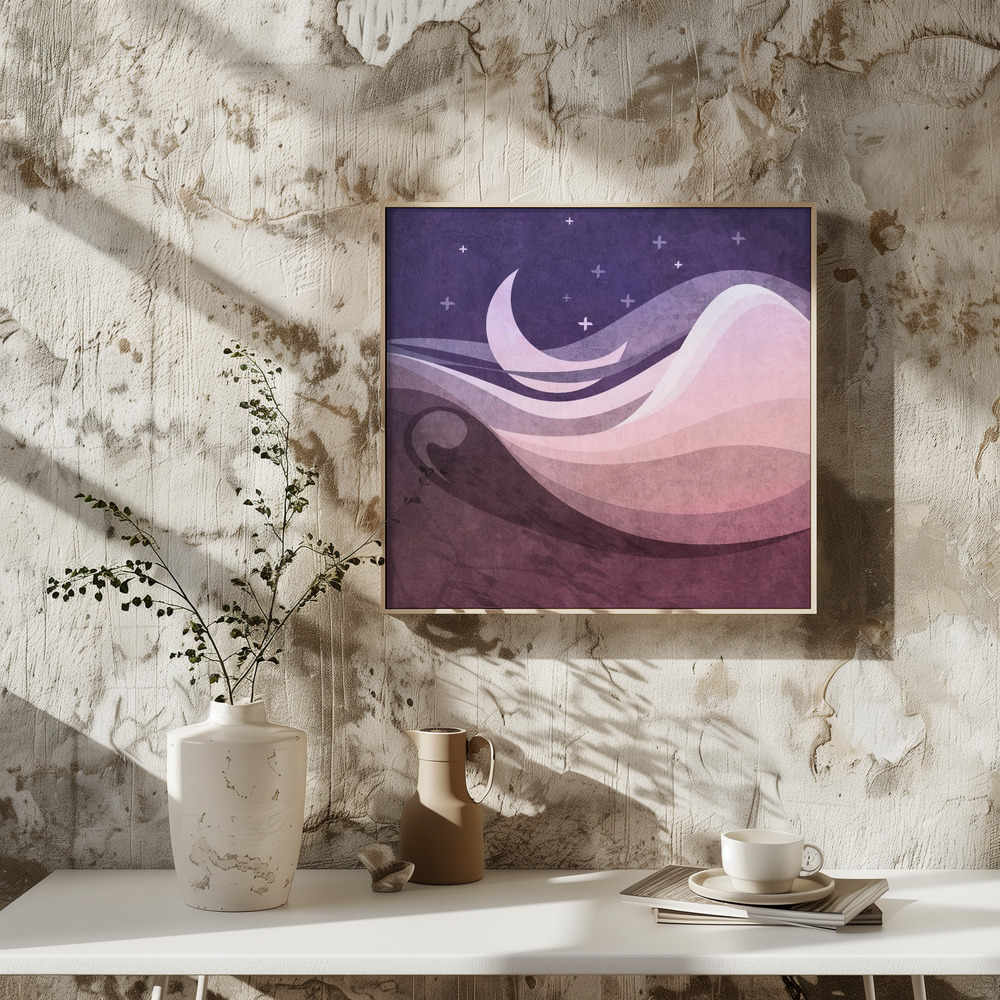 Poster - Lunar Wavescape square poster interior 3