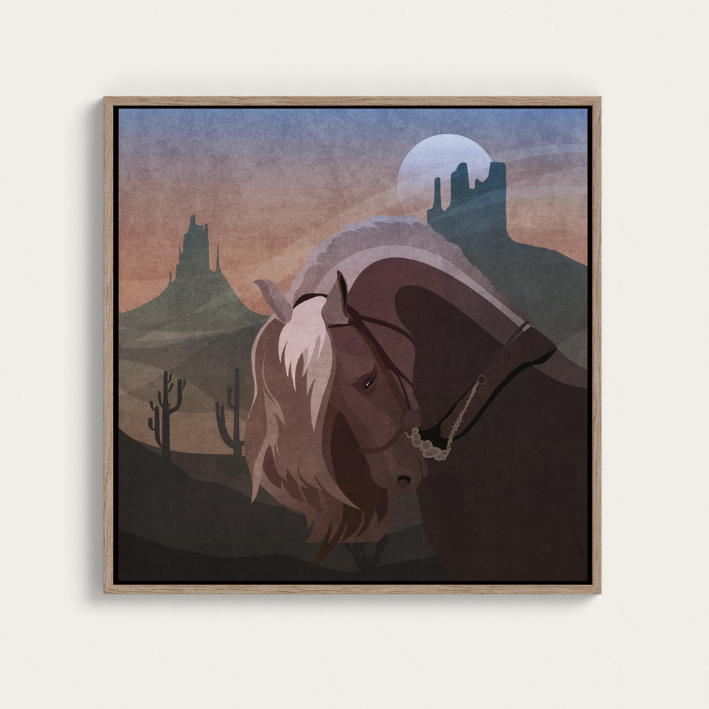 Canvas print - Desert Moon Majesty square canvas motif image
