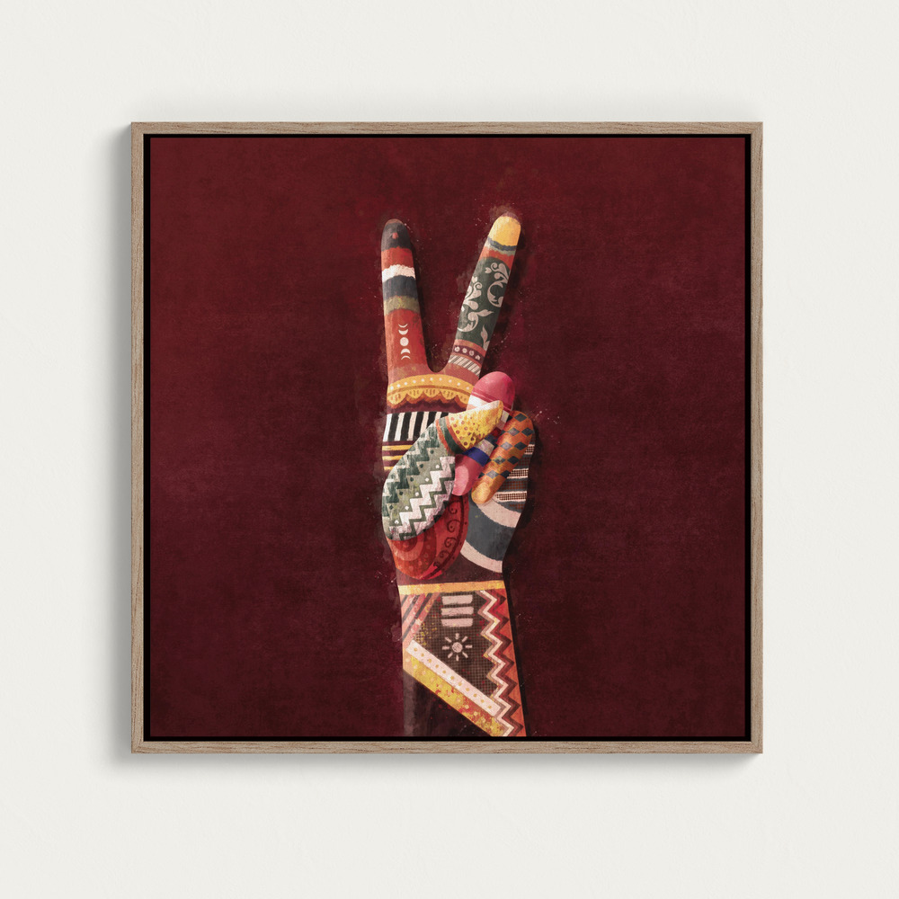 Canvas print - Patchwork Peace over dining table