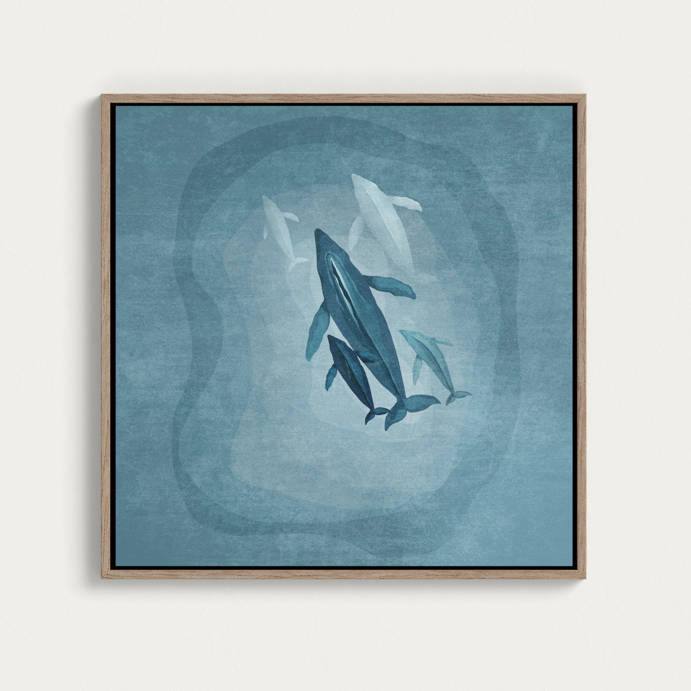 Canvas print - Whale Serenade square canvas motif image